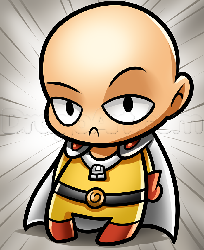 698x852 Draw Chibi Saitama, Step