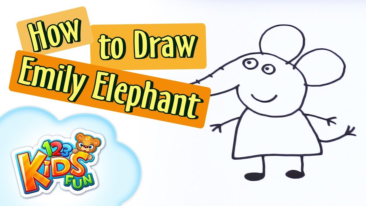 1280x720 How To Draw Emily Elephant Peppa Pig Drawing Kids Fun