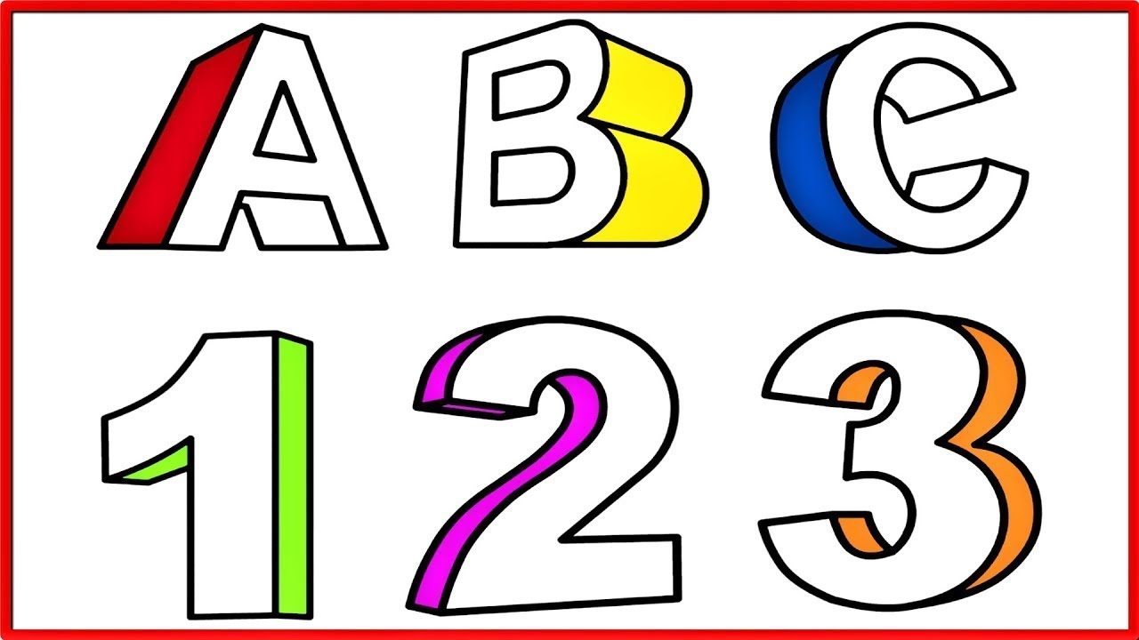 Learn 3. ABC-d13l. Рисовать АВС. ABC d270f. 123abc раскраска.