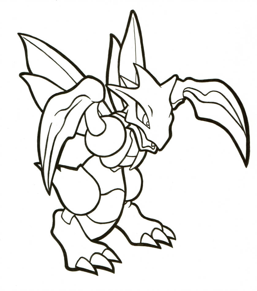 839x952 Scyther Lineart