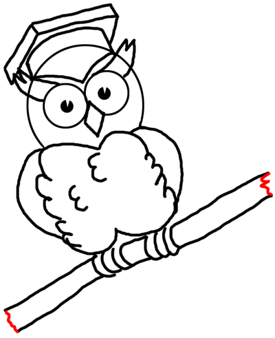 400x491 Step Drawing Comic Cartoon Owls With Graduation Cap