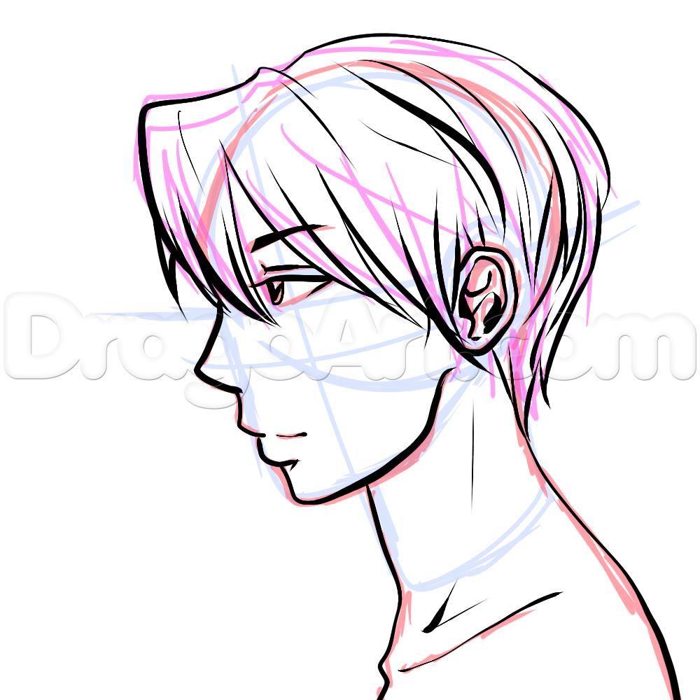 1000x1000 Step Side View Male Anime Face Drawing Tutorial