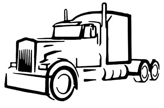 570x378 Truck Driver Semi Truck Vinyl Decal Outline Decal Custom Made