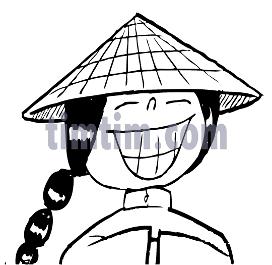 540x525 Free Drawing Of Chinaman Bw From The Category People