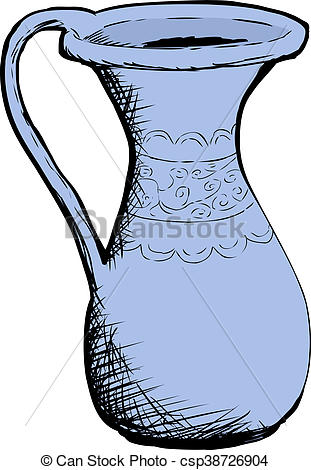 311x470 single century porcelain pitcher single large blue isolated