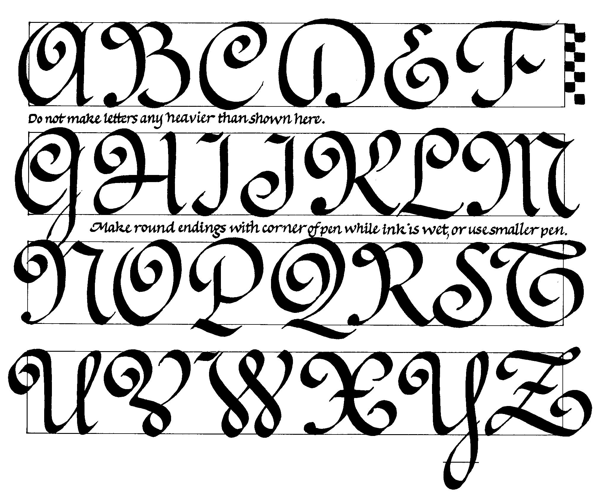 2000x1659 The Capitals For Ronde, A Popular French Calligraphy Style