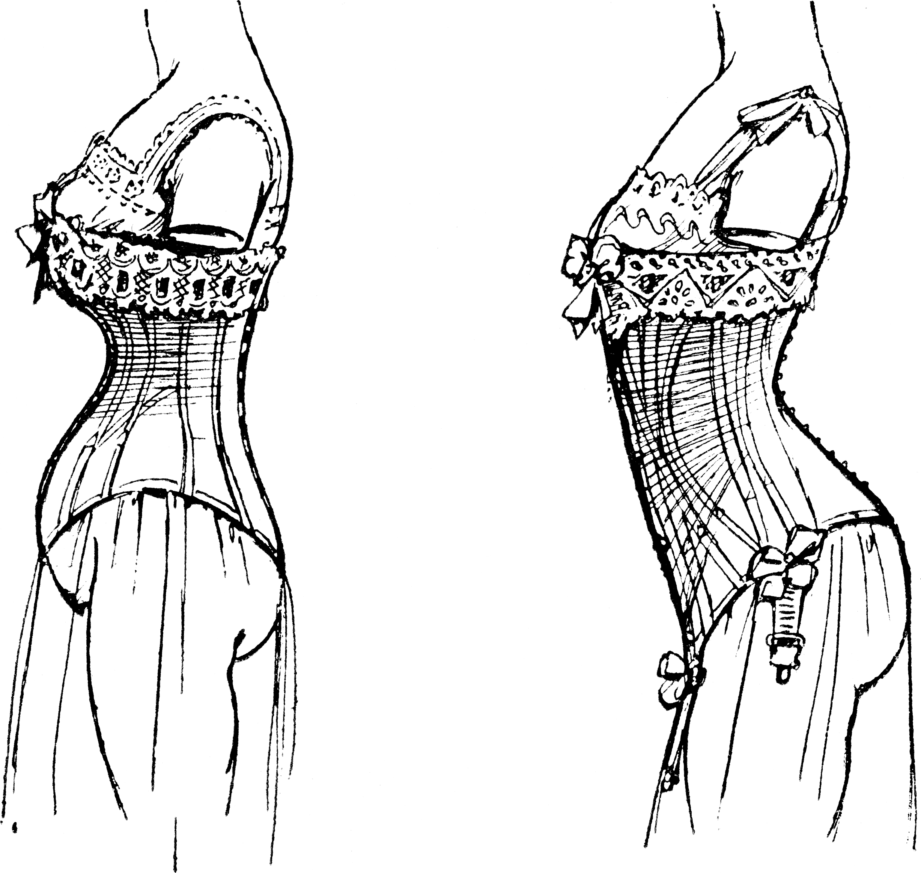 3072x2914 Corset Drawing Century For Free Download