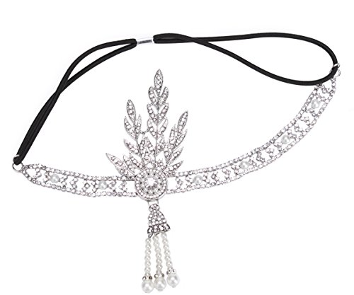 500x417 Fairy Couple Flapper Great Gatsby Leaf Bridal Tiara Pearl