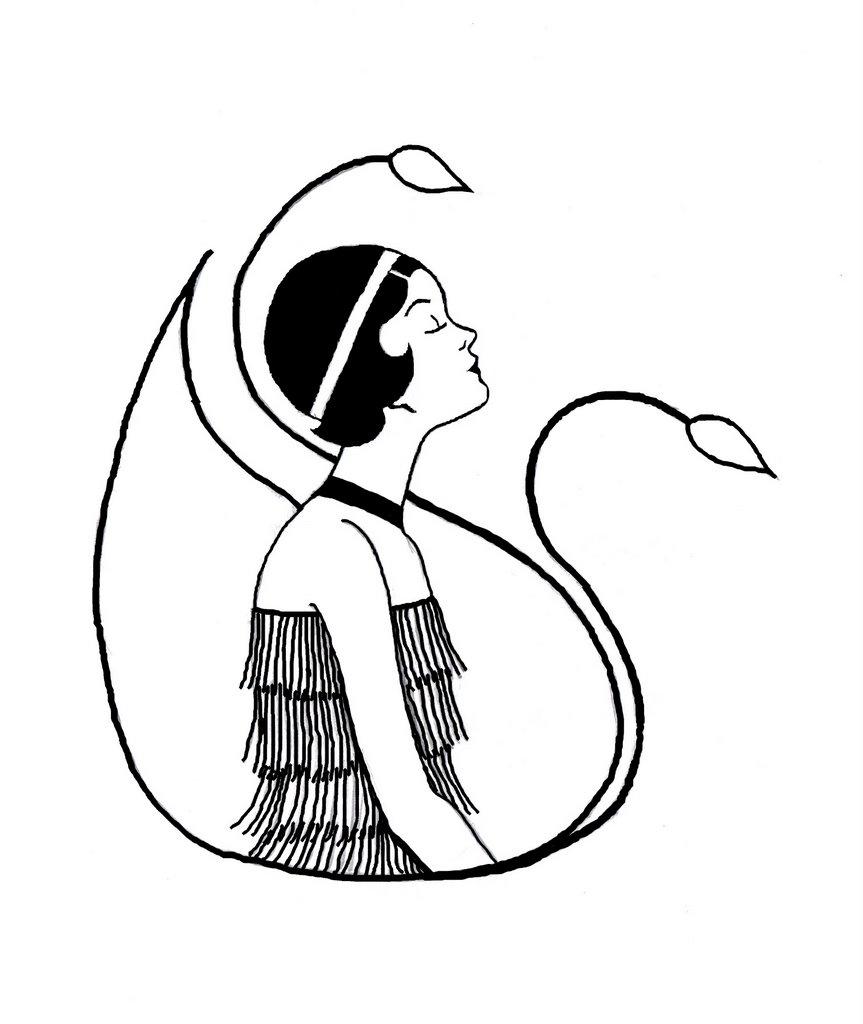 863x1024 Flapper Girl Drawing At Getdrawings Com Free