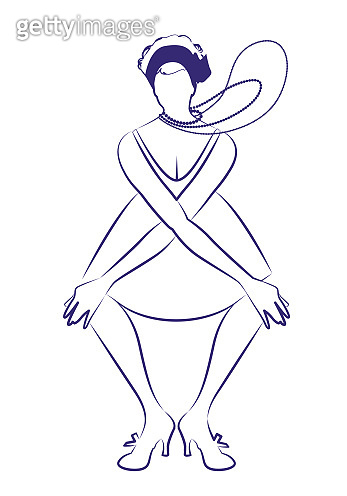 347x496 Flapper Girl Wearing Clothes And Long Necklaces Dancing