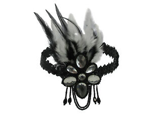 300x225 roaring flapper burlesque headband feathers flower gems
