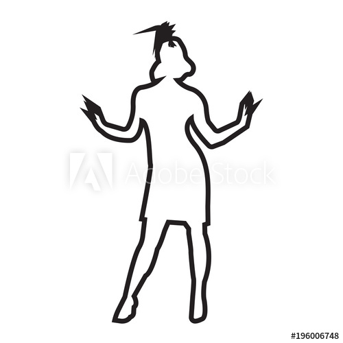 500x500 Flapper Outline On White Background