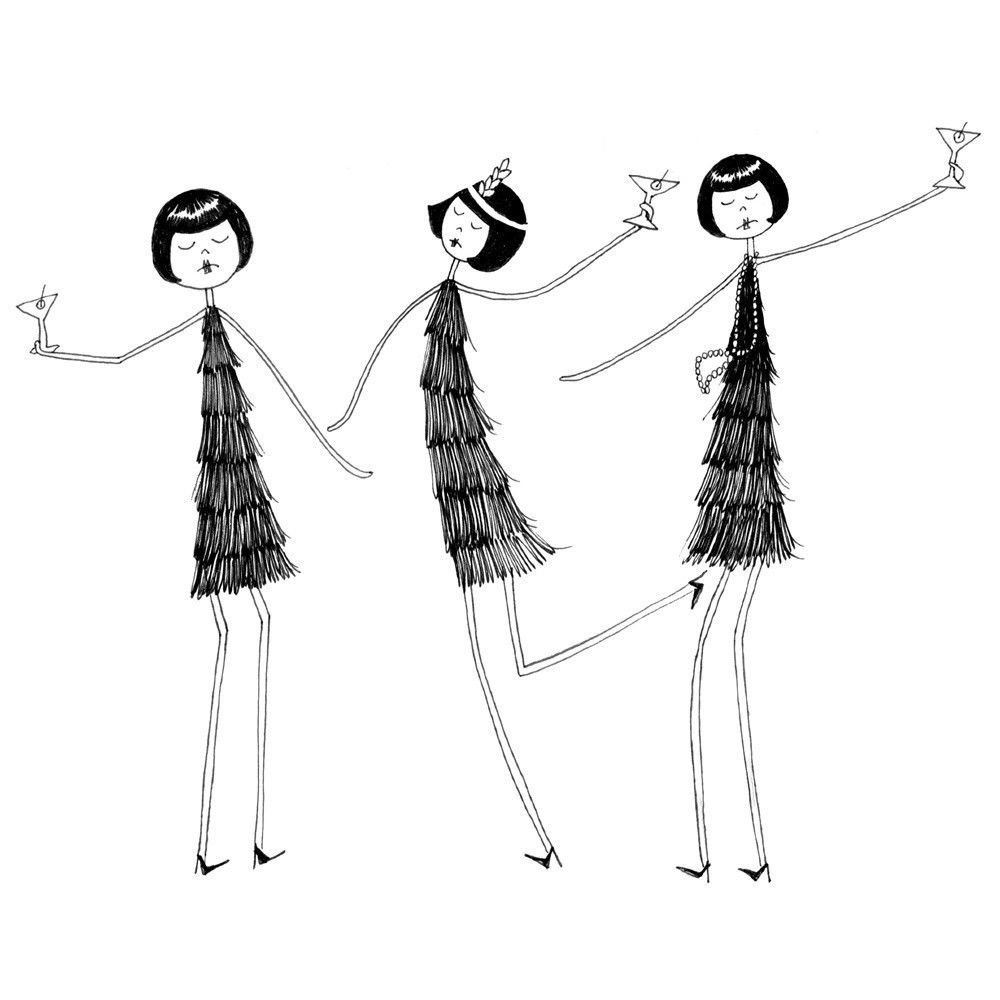 1000x1000 flapper art print eloise ramona and clarissa have