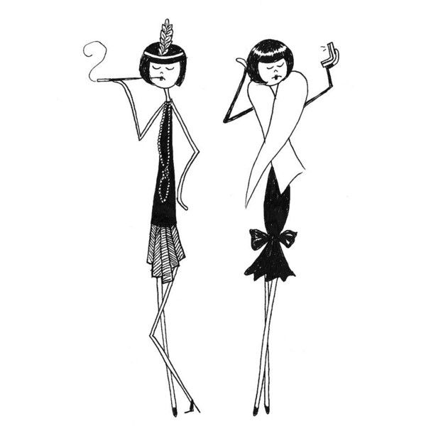 600x600 flapper art print eloise and ramona prepare