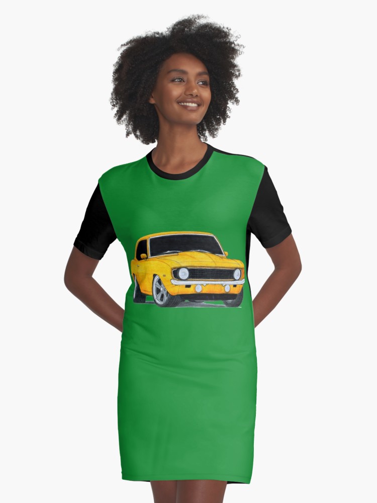 750x1000 Chevrolet Camaro Ss Drawing Graphic T Shirt Dress