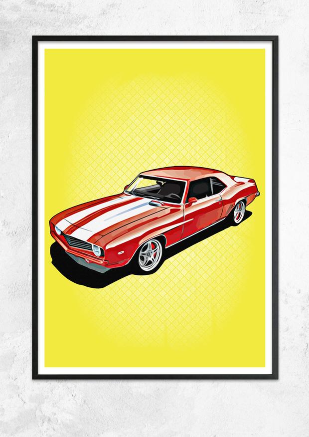 620x876 Poster Art Tagged American Muscle Car Paper Pop