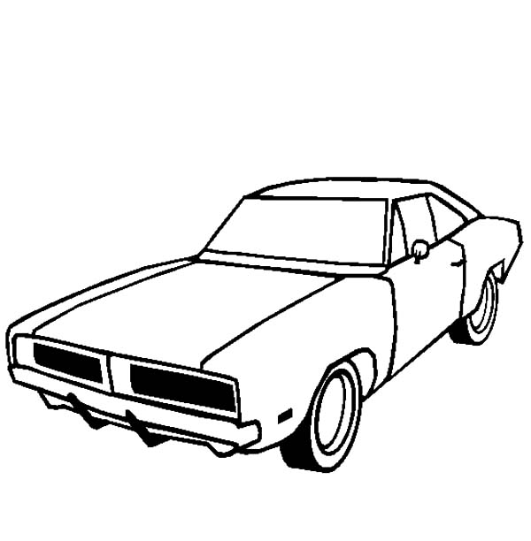 600x612 Dodge Challenger Coloring