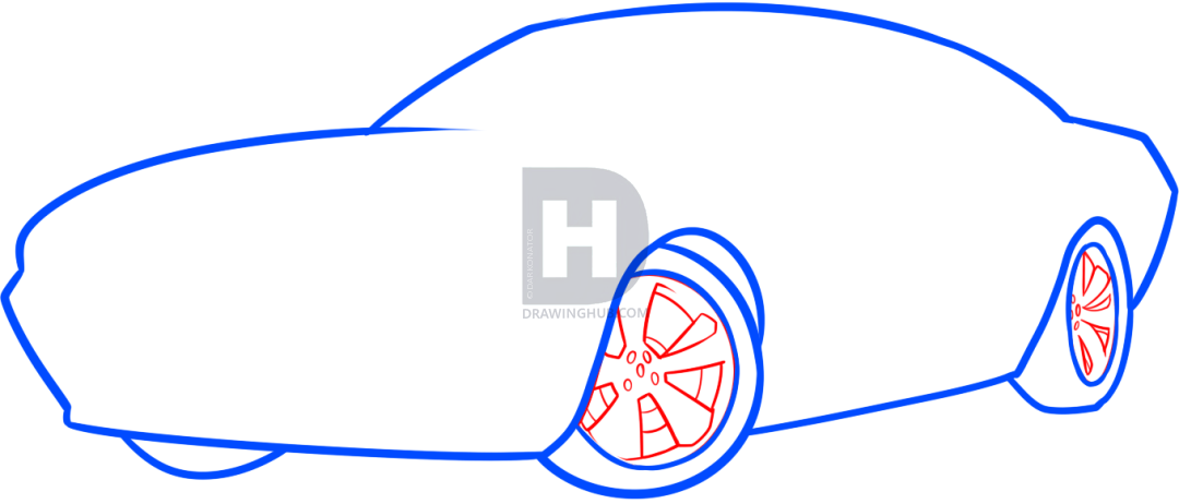 1080x462 How To Draw A Dodge Challenger, Step