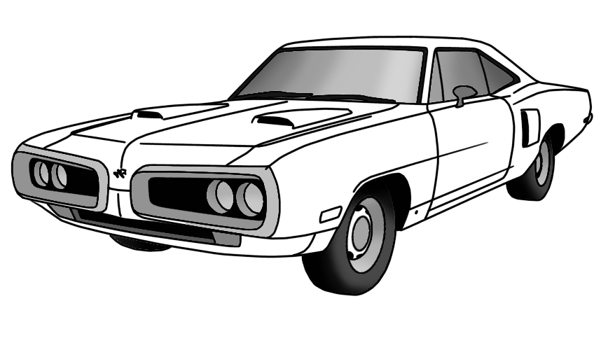 858x500 Muscle Car Let's Draw