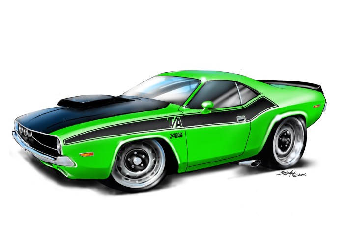 dodge challenger 1970 drawing