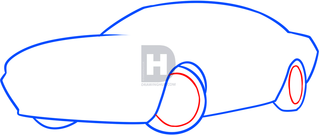1080x462 How To Draw A Dodge Challenger, Step