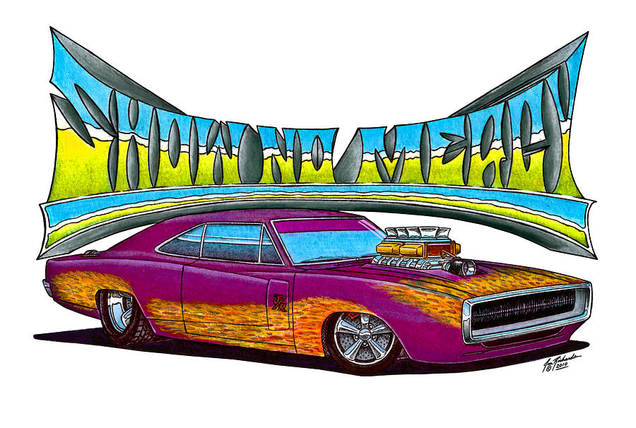 900x606 Dodge Charger Drawing