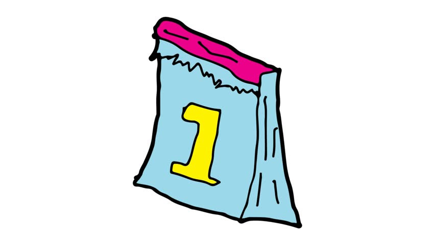 852x480 Kids Drawing White Screen With Theme Of Calendar