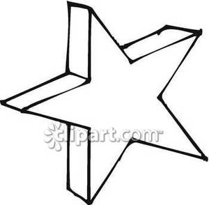 300x294 A Two Dimensional Star Royalty Free Clipart Picture