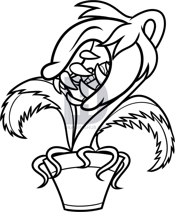 594x720 How To Draw A Monster Plant, Step