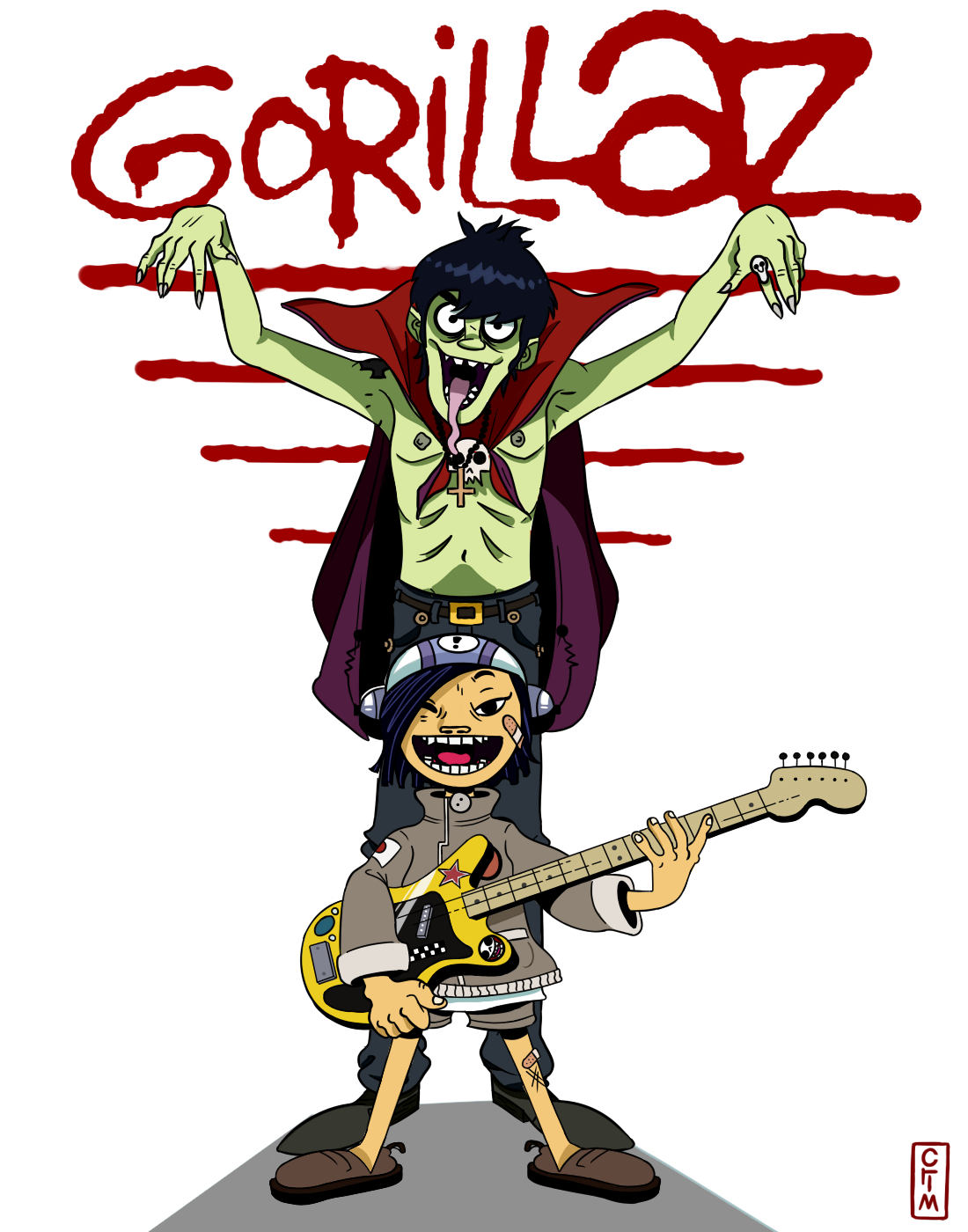 1100x1400 Phase Noodle And Phase Murdoc Drawing I Did, Enjoy Gorillaz