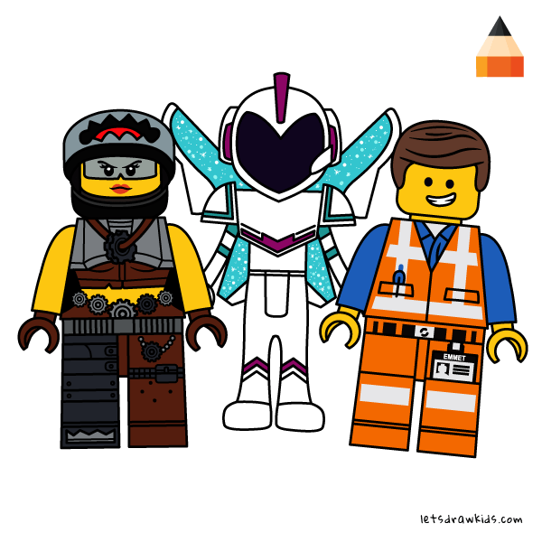 600x600 The Lego Movie Drawing Emmet, Sweet Mayhem, Sharkia Lego
