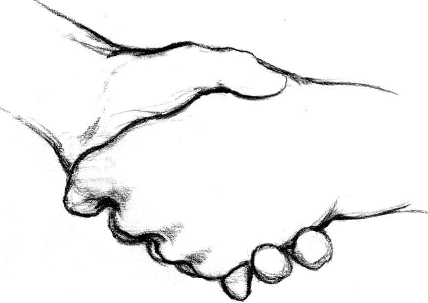 846x600 Drawing Of A Handshake Clipart