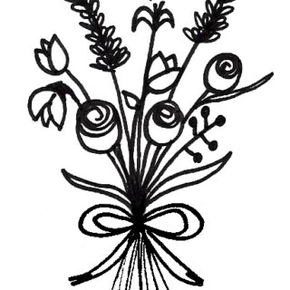 320x320 Easy Flower Bouquet Drawing Step