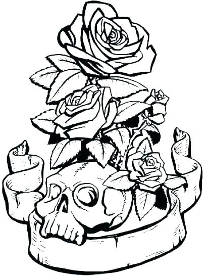 408x546 Roses Coloring Pages Skull And Roses Coloring Pages Skull