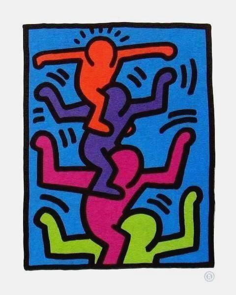 480x600 Stacked Figures, Offset Lithograph, Keith Haring