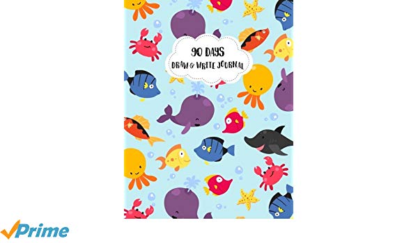600x350 Day Draw Write Journal Fish Pattern Primary Journal