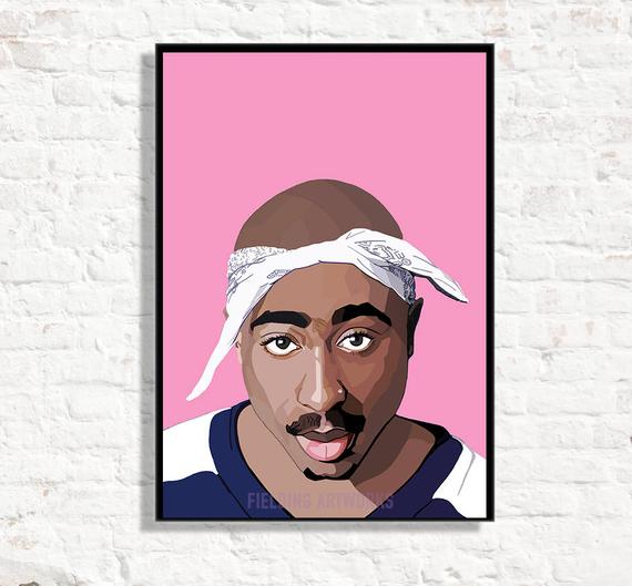570x529 print tupac shakur poster hip hop art poster rap etsy
