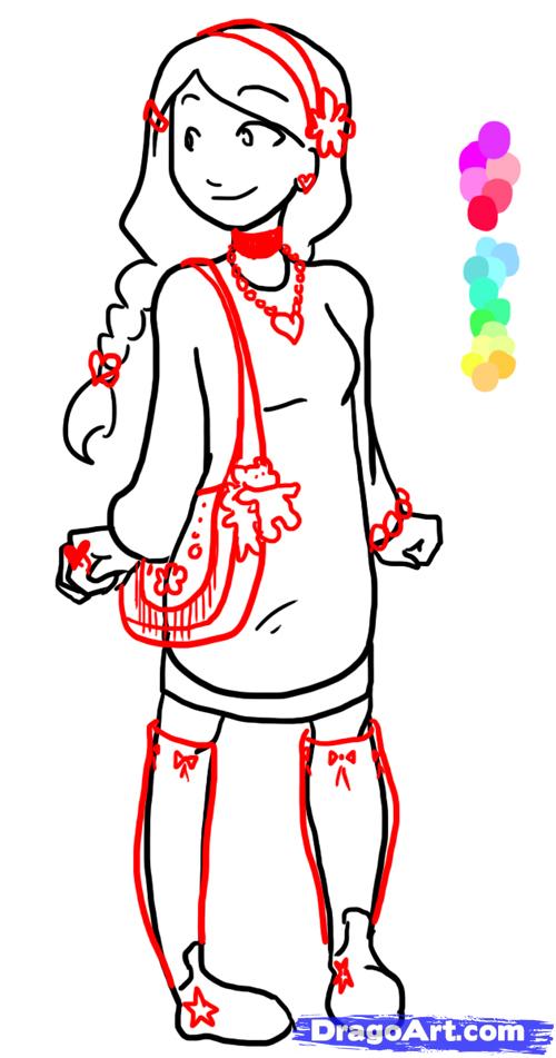 500x951 Draw Little Girls, Little Girls, Step