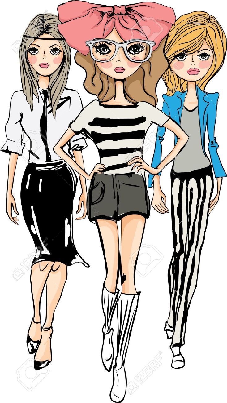 3 Girls Drawing | Free download on ClipArtMag