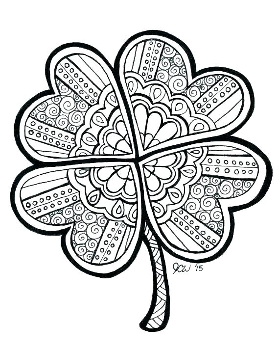 570x713 Clover Coloring Three Leaf Clover Coloring