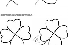 236x157 Four Leaf Clover Drawing Tumblr Stencil Easy Step