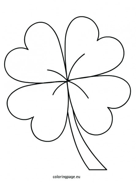 444x600 Picture Of Four Leaf Clover To Color