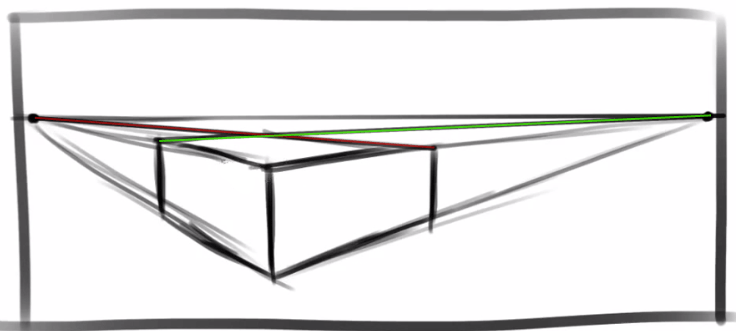 736x331 How To Draw In Two Point Perspective Drawing Guide
