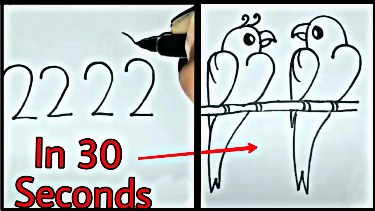 1280x720 Draw Beutiful Love Birds In Second