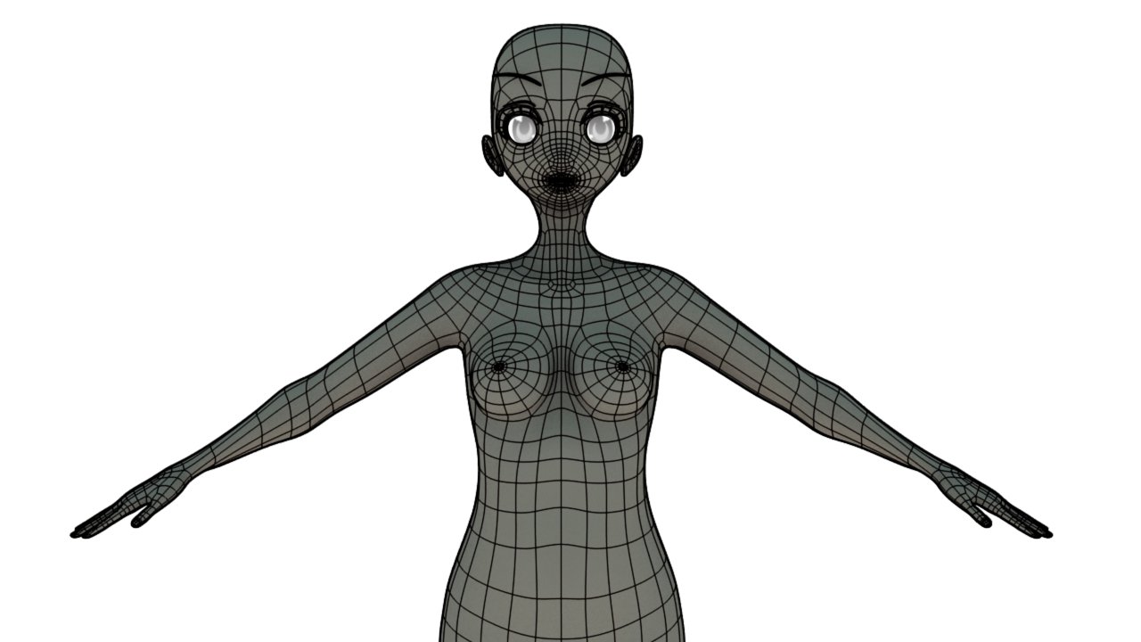 1280x720 Toon Anime Base Model In Woman
