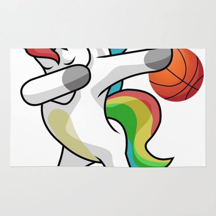 700x700 Dabbing Unicorn Basketball Funny Dancing Dab Gift Rug