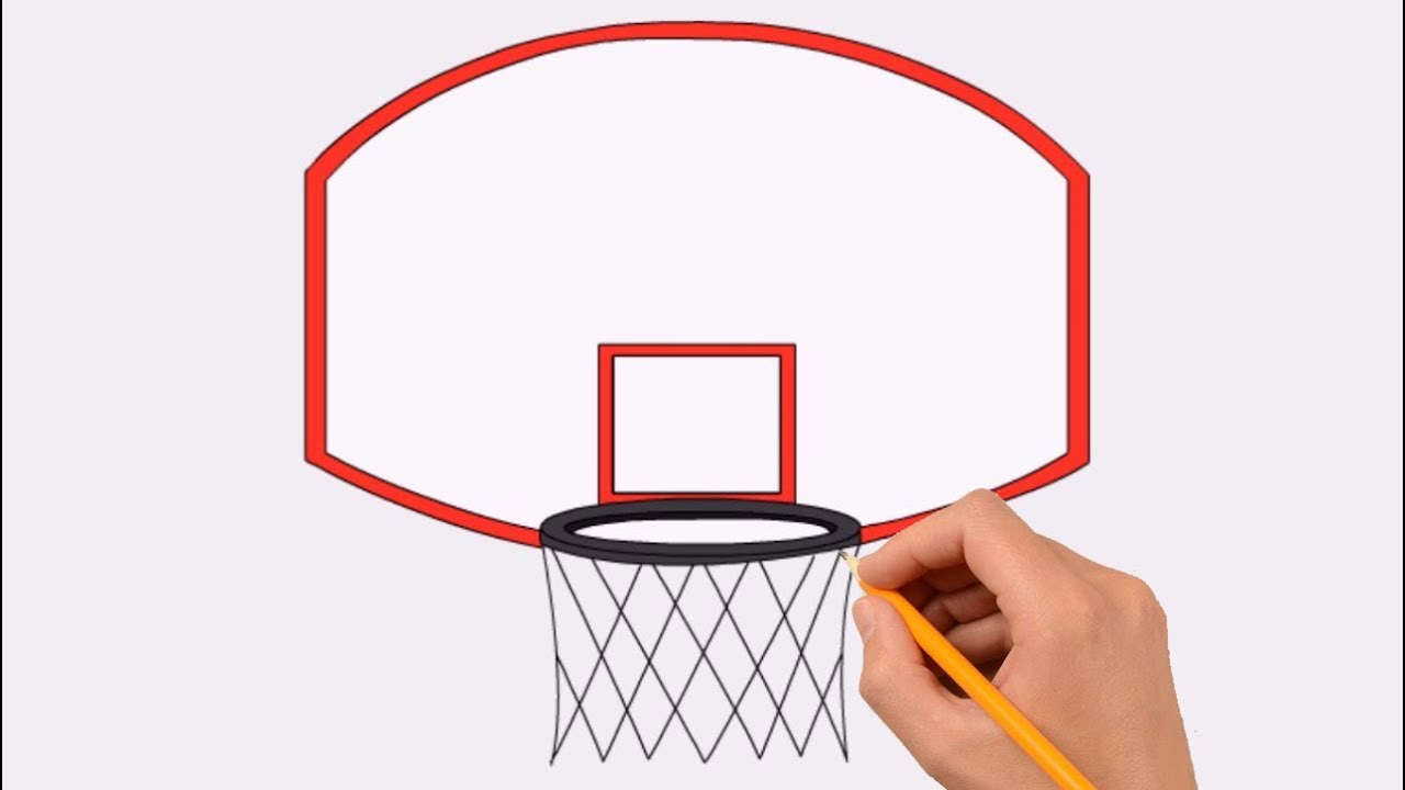 1280x720 How To Draw A Basketball Hoop Step
