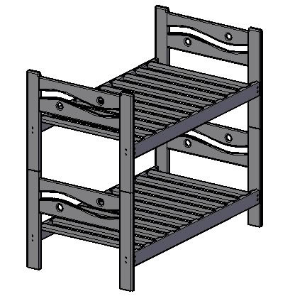 409x424 Bunk Bed In Autocad Cad Download
