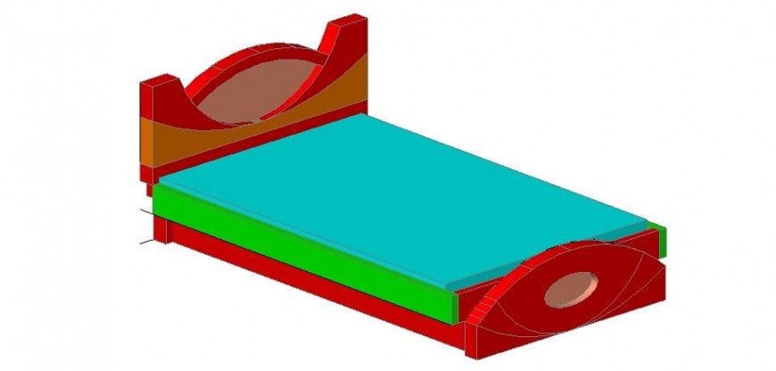870x416 Creative Double Bed Elevation Block Cad Drawing Details Dwg