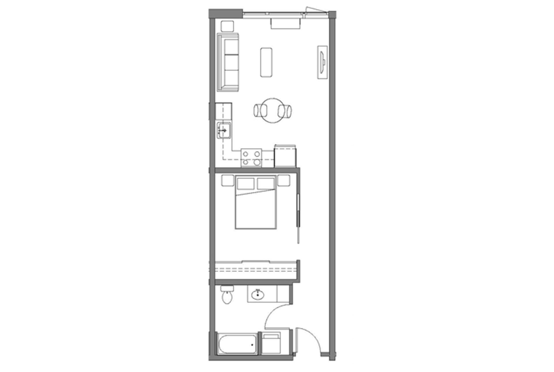 1906x1280 One Bedroom Apartment Floor Plan In South Waterfront